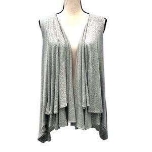 JULIAN CHANG GRAY HEATHERED DOUBLE LAYER SWING OPEN VEST